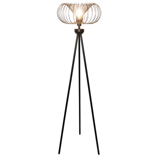 Fantasia Fantasia JULIA lampadaire, 1 point lumineux E27, pied acier noir, diamètre 44 cm, hauteur 163 cm, IP20.