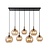 Fantasia Fantasia Osira Pendelleuchte E27 7L schwarz/gold Bernsteinglas