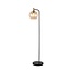 Fantasia Lámpara de pie Fantasia Osira E27 negro-oro, cristal ámbar Ø250mm - lámpara de acero con 1 punto de luz, IP20