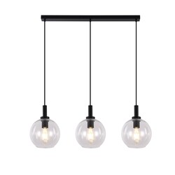 Lámpara colgante Fantasia Osira E27 3L negro, cristal claro 3x Ø200mm