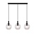 Fantasia Fantasia Osira Hängelampe E27 3L schwarz, klares Glas 3x Ø200mm