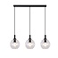 Fantasia Lámpara colgante Fantasia Osira E27 3L negro, cristal claro 3x Ø200mm - lámpara de acero con 3 puntos de luz, IP20