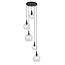 Fantasia Fantasia Osira hanging lamp E27 5L black, clear glass - steel pendant lamp with 5 light points, IP20