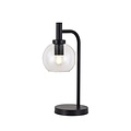 Fantasia Lámpara de mesa Fantasia Osira E27 negro, cristal claro Ø150mm - lámpara de acero con 1 punto de luz, IP20