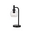 Fantasia Lámpara de mesa Osira E27 negro, cristal transparente Ø150mm - base de acero, 1 punto de luz, IP20, bombilla no incluida