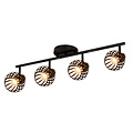 Fantasia Fantasia Janeiro bar-shaped ceiling light with 4 light points, E14 fitting, black with bronze, steel