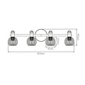 Fantasia Fantasia Janeiro bar-shaped ceiling light with 4 light points, E14 fitting, black with bronze, steel