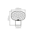 Fantasia Fantasia Astrid tafellamp met E27-fitting, goudkleurig metaal met asgrijs glas, diameter 300 mm