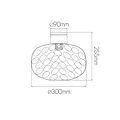 Fantasia Fantasia Astrid plafondlamp met E27-fitting, goudkleurig metaal met asgrijs glas, diameter 300 mm