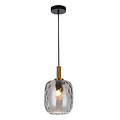 Fantasia Fantasia OKIRU pendant lamp with E27 socket, black steel frame and ash grey glass shade Ø180mm, 1 light point, IP20.
