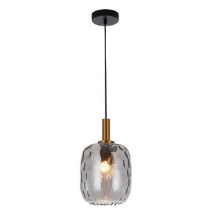 Suspension Fantasia OKIRU E27 noir et verre gris Ø180mm