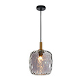 Fantasia Suspension Fantasia Astrid medium avec culot E27, metal noir et verre gris cendre, diametre 250 mm, dimmable