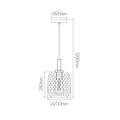 Fantasia Suspension Fantasia Astrid medium avec culot E27, metal noir et verre gris cendre, diametre 250 mm, dimmable