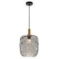 Fantasia Fantasia Astrid Pendelleuchte large mit E27-Fassung, schwarzes Metall mit aschgrauem Glas, 275 mm Durchmesser, dimmbar