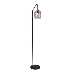 Fantasia OKIRU vloerlamp E27 zwart met asgrijs glas Ø180mm