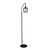 Fantasia Lampadaire Fantasia OKIRU E27 noir et verre gris cendré Ø180mm