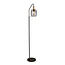 Fantasia Fantasia OKIRU vloerlamp E27 zwart met asgrijs glas Ø180mm, hoogte 1730mm, voetplaat Ø280mm, IP20