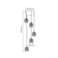 Fantasia Fantasia OKIRU Pendelleuchte 5xE27 schwarz mit 5x aschgrauem Glas Ø180mm, Durchmesser 400mm, IP20