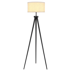 Lampadaire Maxima Fantasia noir, abat-jour beige, E27