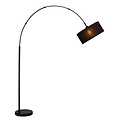 Fantasia Fantasia ARAM lámpara de pie curva negra, casquillo E27 (bombilla no incl.), pantalla negro-oro, altura 179 cm, IP20