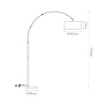 Fantasia Fantasia ARAM lámpara de pie curva negra, casquillo E27 (bombilla no incl.), pantalla negro-oro, altura 179 cm, IP20