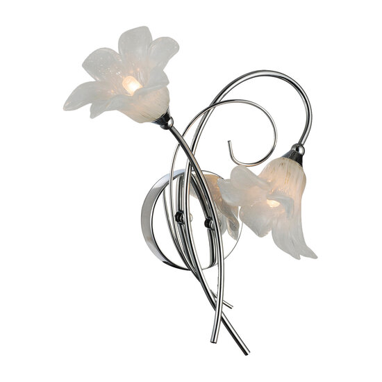 Fantasia Applique murale Fantasia Tabor chromée avec 2x G9 LED, 335 mm de haut, lumière blanc chaud 2700K, IP20
