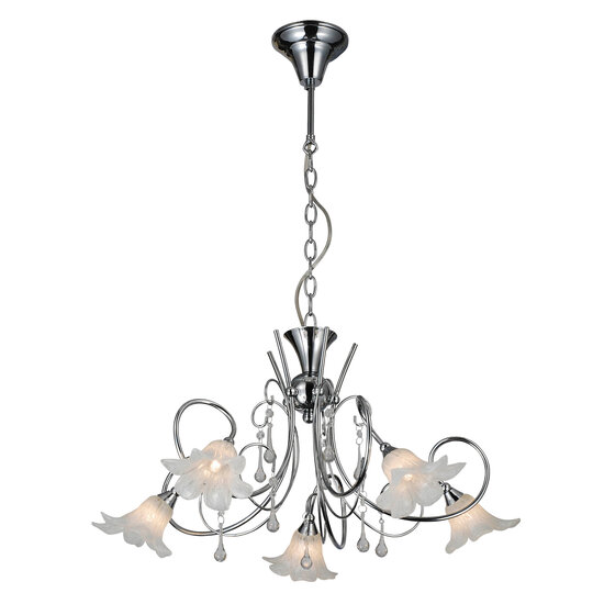 Fantasia Fantasia Tabor pendant light chrome, 5x G9 LED (2700K, max 2.5W) included, Ø630 x H750 mm, IP20