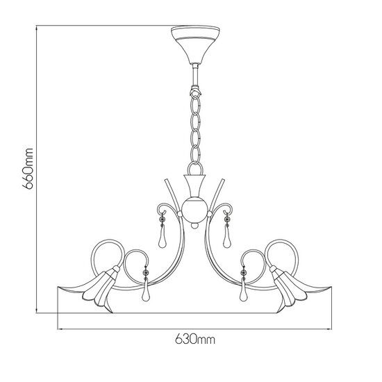 Fantasia Fantasia Tabor lámpara colgante cromo, 5x G9 LED (2700K, máx. 2,5W) incluidas, Ø630 x H750 mm, IP20
