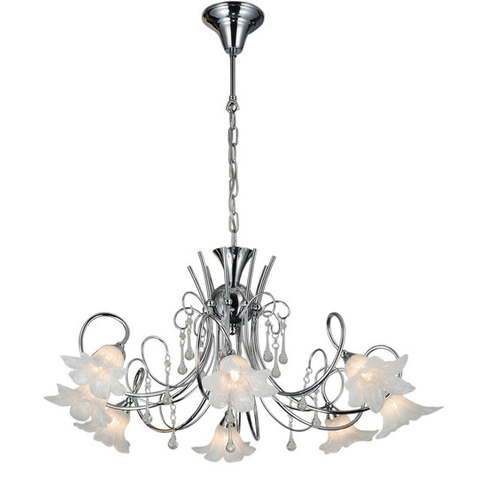Fantasia Fantasia Tabor pendant light chrome, 8x G9 LED incl. 2700K, diameter 732 mm, height 667 mm, IP20, energy class F