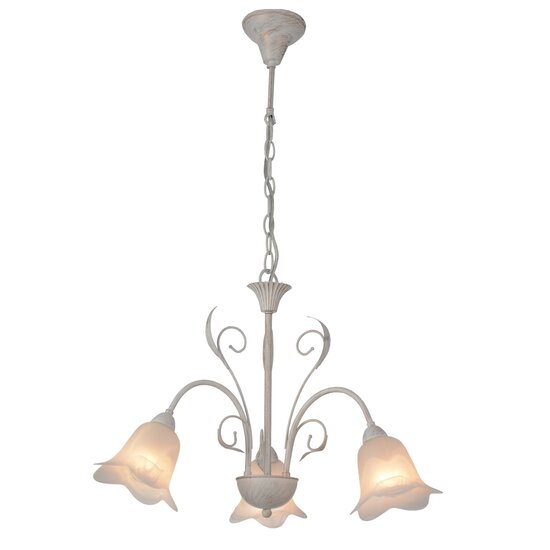 Fantasia Fantasia Surya luster 3x E14, staal en glas, antiek wit, 587 x 401 mm, max 40W per lamp, IP20