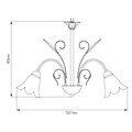 Fantasia Lustre Fantasia Surya 3x E14, acier et verre, blanc antique, 587 x 401 mm, max 40W par lampe, IP20