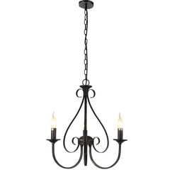 Marquis Kronleuchter 3x E14 antikschwarz, dimmbar, Stahl und Glas