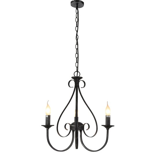 Fantasia Fantasia Marquis Kronleuchter 3x E14 antikschwarz - dimmbar, Stahl und Glas, 520 x 504 mm, IP20