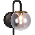 Fantasia Applique murale Fantasia Tsuru avec 1x ampoule G9 LED (2,5W, 2700K), noir mat/bronze verre gris, 195 x 210 mm, IP20