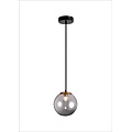 Fantasia Fantasia TSURU lámpara colgante negra/bronce, vidrio gris, 1x LED G9 (2,5W, 2700K), diámetro 150 mm, cable 120 cm