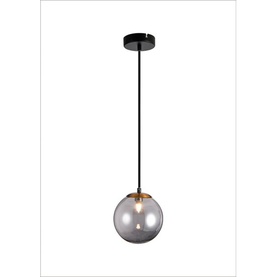 Fantasia Fantasia TSURU lámpara colgante negra/bronce, vidrio gris, 1x LED G9 (2,5W, 2700K), diámetro 150 mm, cable 120 cm
