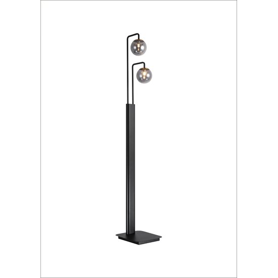 Fantasia Fantasia Hasselt Stehleuchte mit 2x G9 LED (2,5W, 2700K) und Dimmer, mattschwarz/bronze mit aschgrauem Glas, 300 x 1530 mm