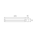 Fantasia Fantasia Skeeler LED wall light in white aluminium with plexi cover, 12W, 847 lumen, 3000K warm white light, 605 x 58 x 40 mm, IP20