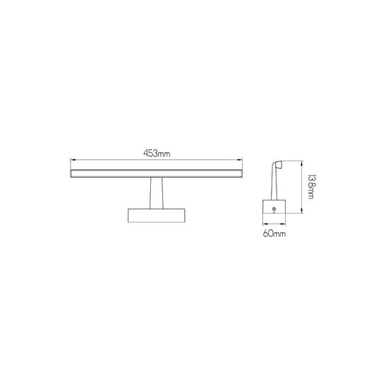 Fantasia Fantasia Aline LED wall light in white plastic, 8W, 369 lumen, 3000K warm white, IP23, 453 x 60 x 183 mm