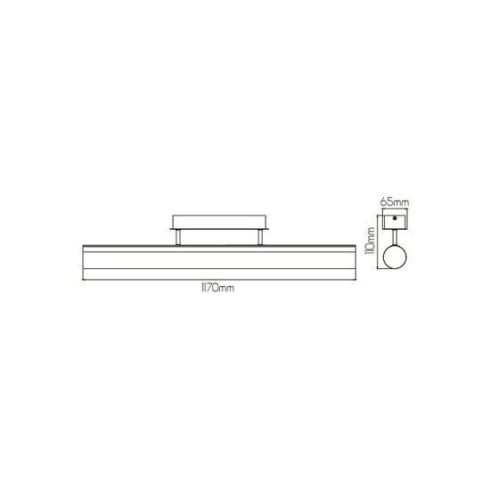 Fantasia Fantasia Rory black aluminium LED wall light, 117 cm, 24W, 2535 lumen, 3000K warm white, IP20, energy class F