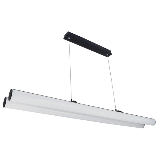 Fantasia Fantasia Rory suspension LED double noire en aluminium, 2x24W, 5180 lumens, 3000K blanc chaud, dimmable