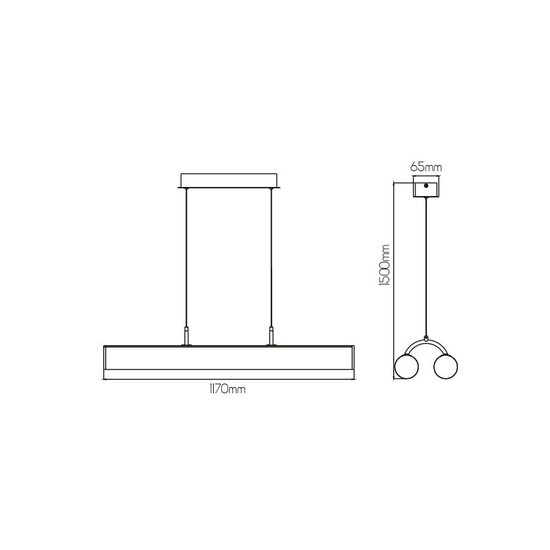 Fantasia Fantasia Rory double LED pendant lamp in black aluminium, 2x24W, 5180 lumen, 3000K warm white, dimmable