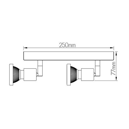 Fantasia Fantasia Robin double ceiling spotlight, GU10 LED 5W dimmable, 2700K warm white, black/bronze, IP20, 250x77mm