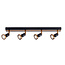 Fantasia Fantasia Robin rechteckiger Deckenstrahler mit 4 GU10 LED-Spots 5W, dimmbar, 2700K warmweiß, schwarz/bronze, 550 x 77 mm