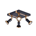 Fantasia Fantasia Robin Deckenstrahler mit 4 GU10 LED-Spots, 5W, dimmbar, 2700K warmweiß, schwarz/bronze, IP20