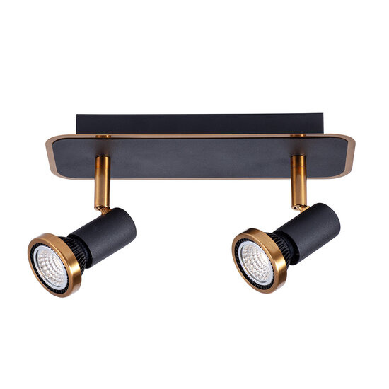 Fantasia Fantasia Xiana foco de techo doble orientable negro/bronce, 2x GU10 LED 5W regulable incl., 2700K