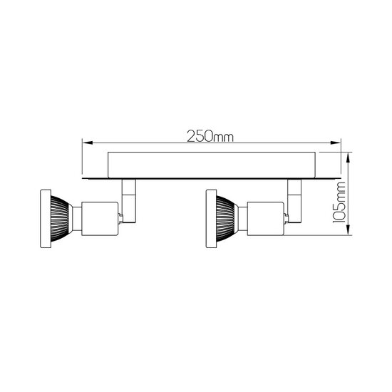 Fantasia Fantasia Xiana foco de techo doble orientable negro/bronce, 2x GU10 LED 5W regulable incl., 2700K