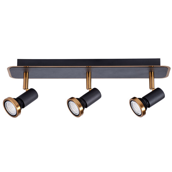 Fantasia Fantasia Xiana foco de techo orientable negro/bronce, 3 luces GU10 LED 5W regulable, 2700K