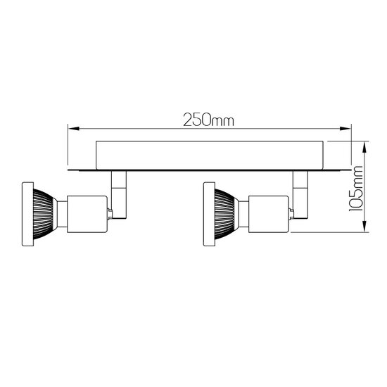 Fantasia Fantasia Xiana quadratischer Deckenstrahler, 4 GU10 LED-Spots 5W dimmbar, 2700K, schwarz/bronze, 250x105mm