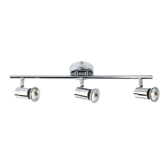 Fantasia Fantasia Rivera balkplafondlamp met 3x GU10 5W dimbare LED, chroom, aluminium, IP44, 475x120mm